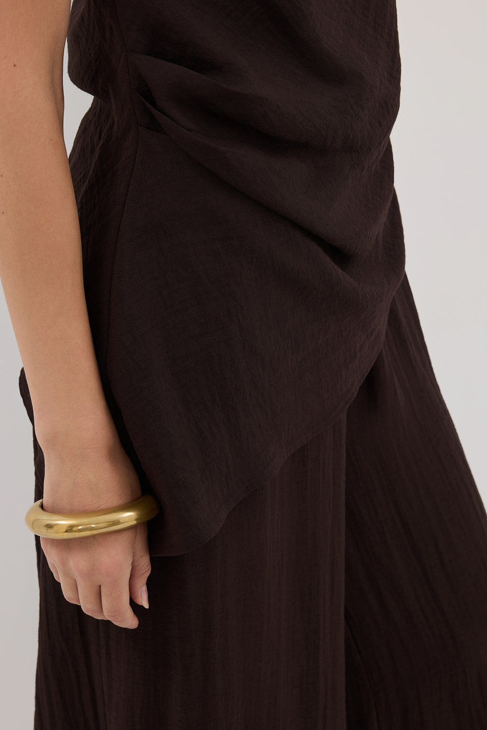 SHYLA BITTER CHOC WIDE LEG PANT