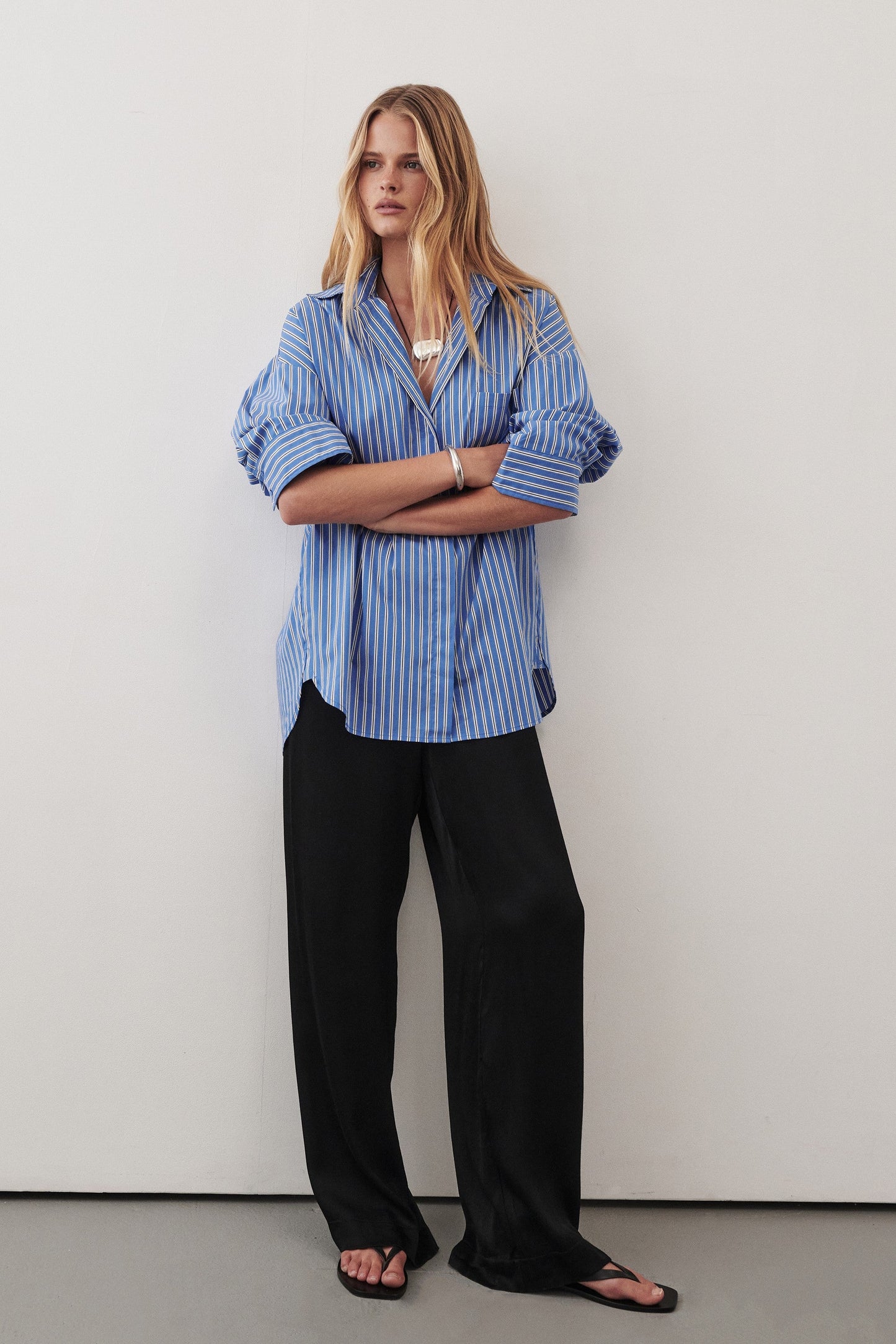 MONICA BLACK SATIN PANT