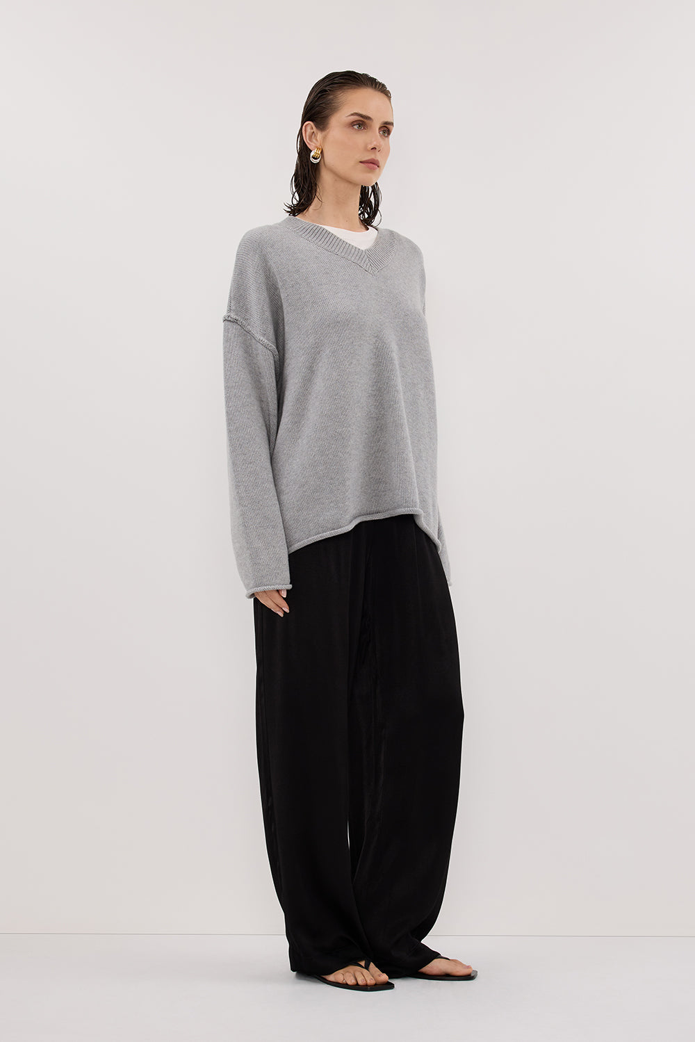 MONICA BLACK SATIN PANT