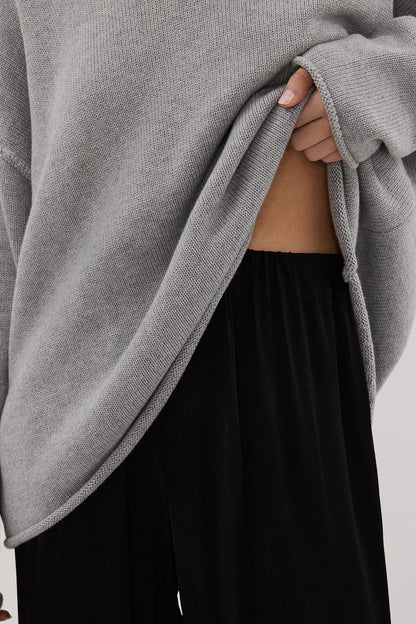 MONICA BLACK SATIN PANT