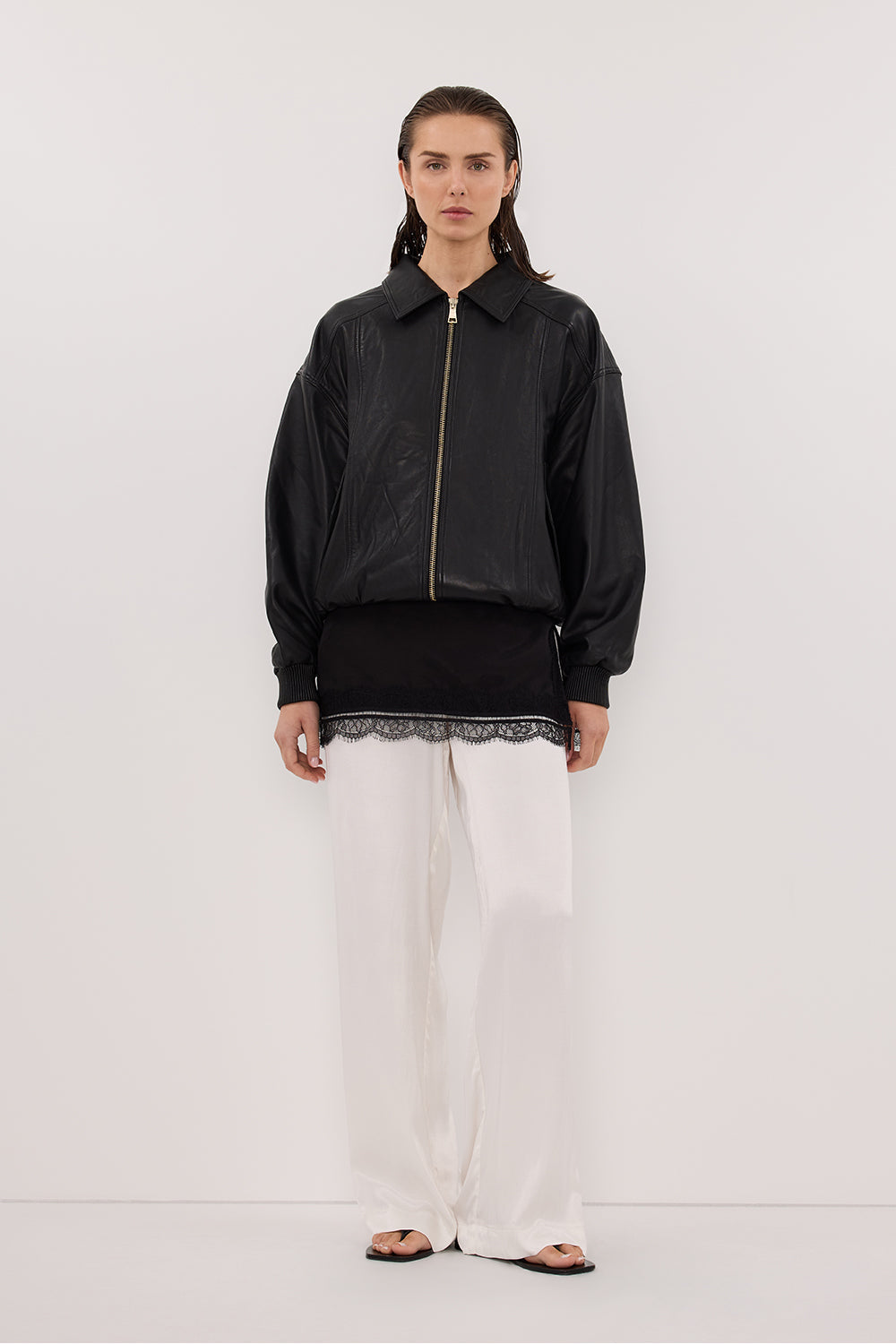 MONICA WHITE SATIN PANT