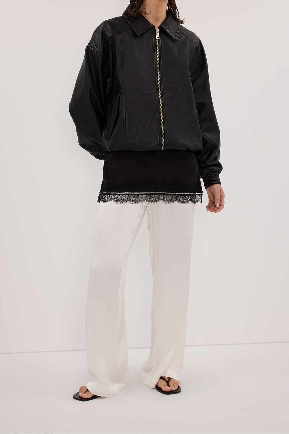 MONICA WHITE SATIN PANT