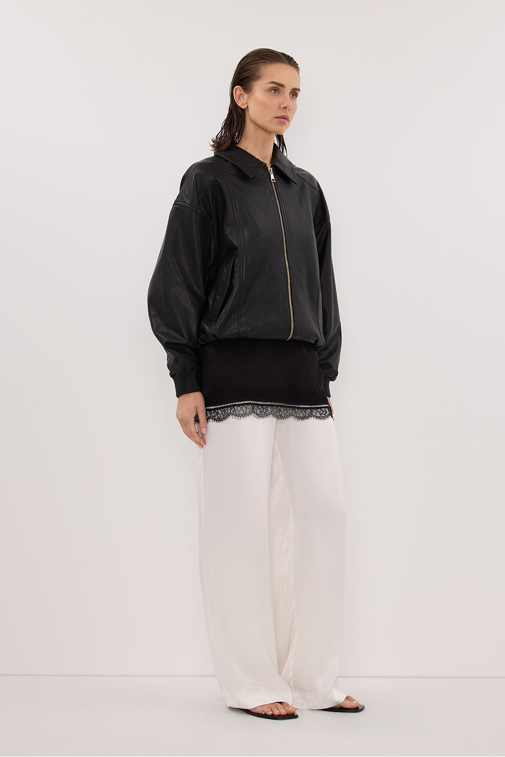 MONICA WHITE SATIN PANT