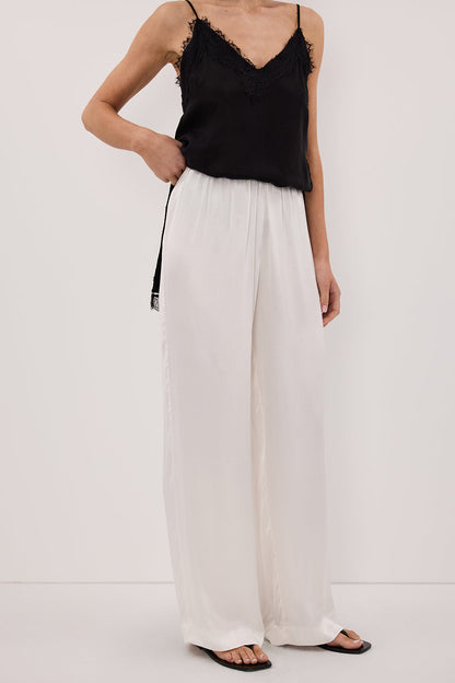 MONICA WHITE SATIN PANT