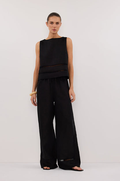 LINDSAY BLACK LINEN PANT