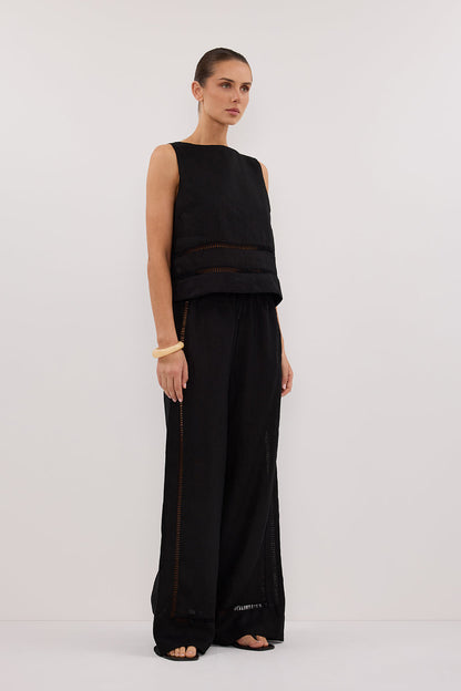 LINDSAY BLACK LINEN PANT