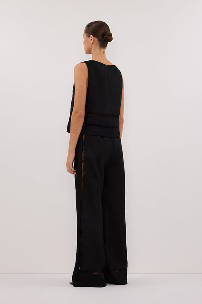 LINDSAY BLACK LINEN PANT