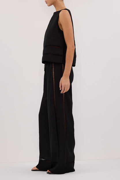LINDSAY BLACK LINEN PANT
