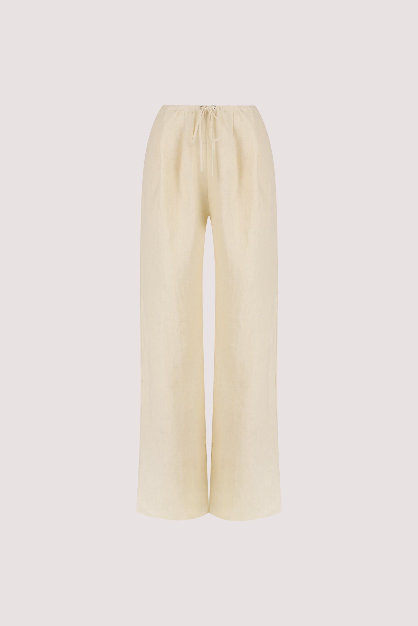 CARLA BUTTERMILK DRAWSTRING LINEN PANT