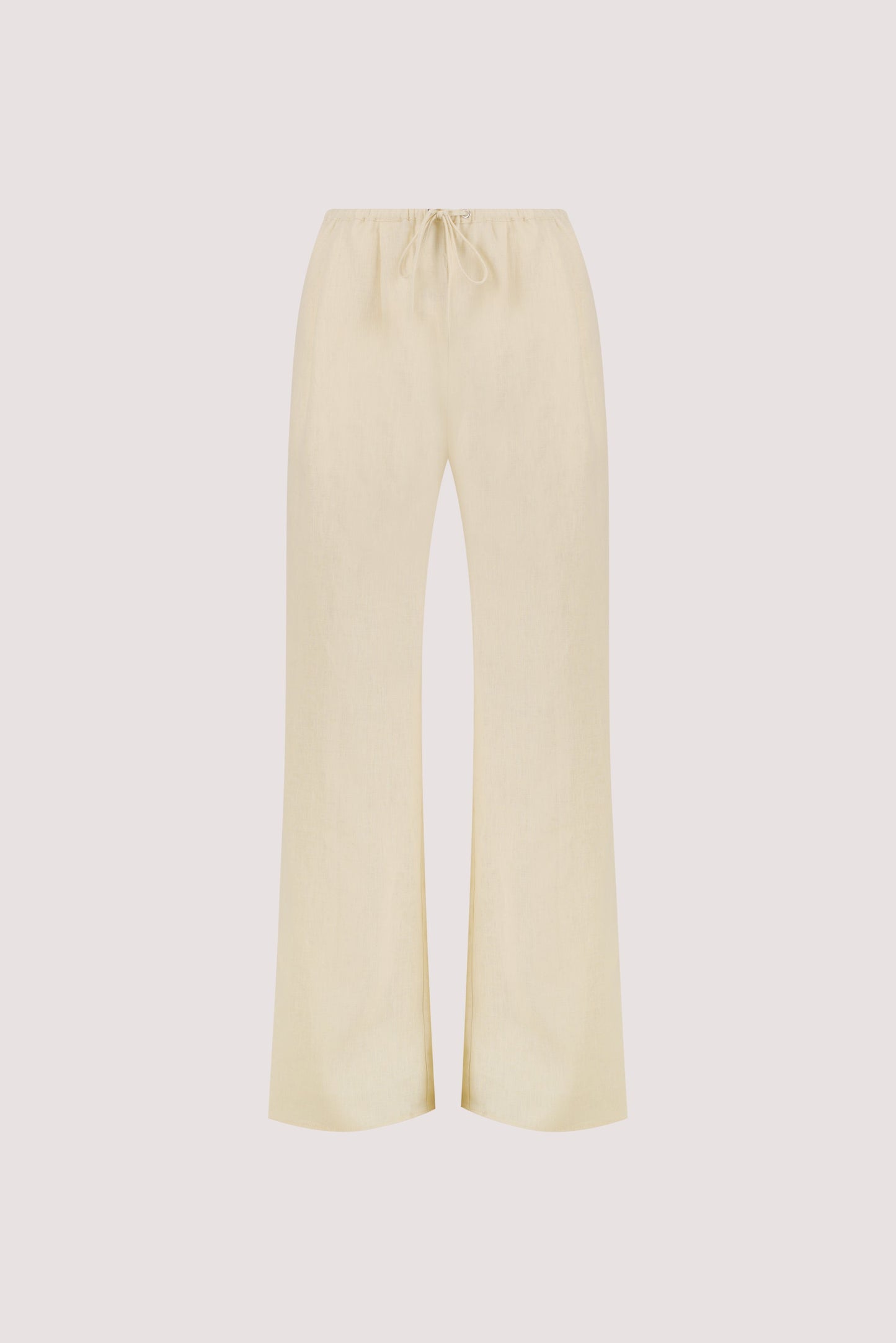 CARLA STRAW DRAWSTRING LINEN PANT