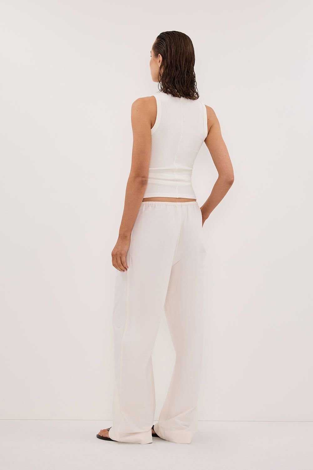 RHEA CREAM COTTON DRAWSTRING PANT