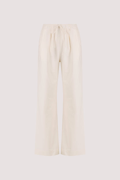 RHEA CREAM COTTON DRAWSTRING PANT