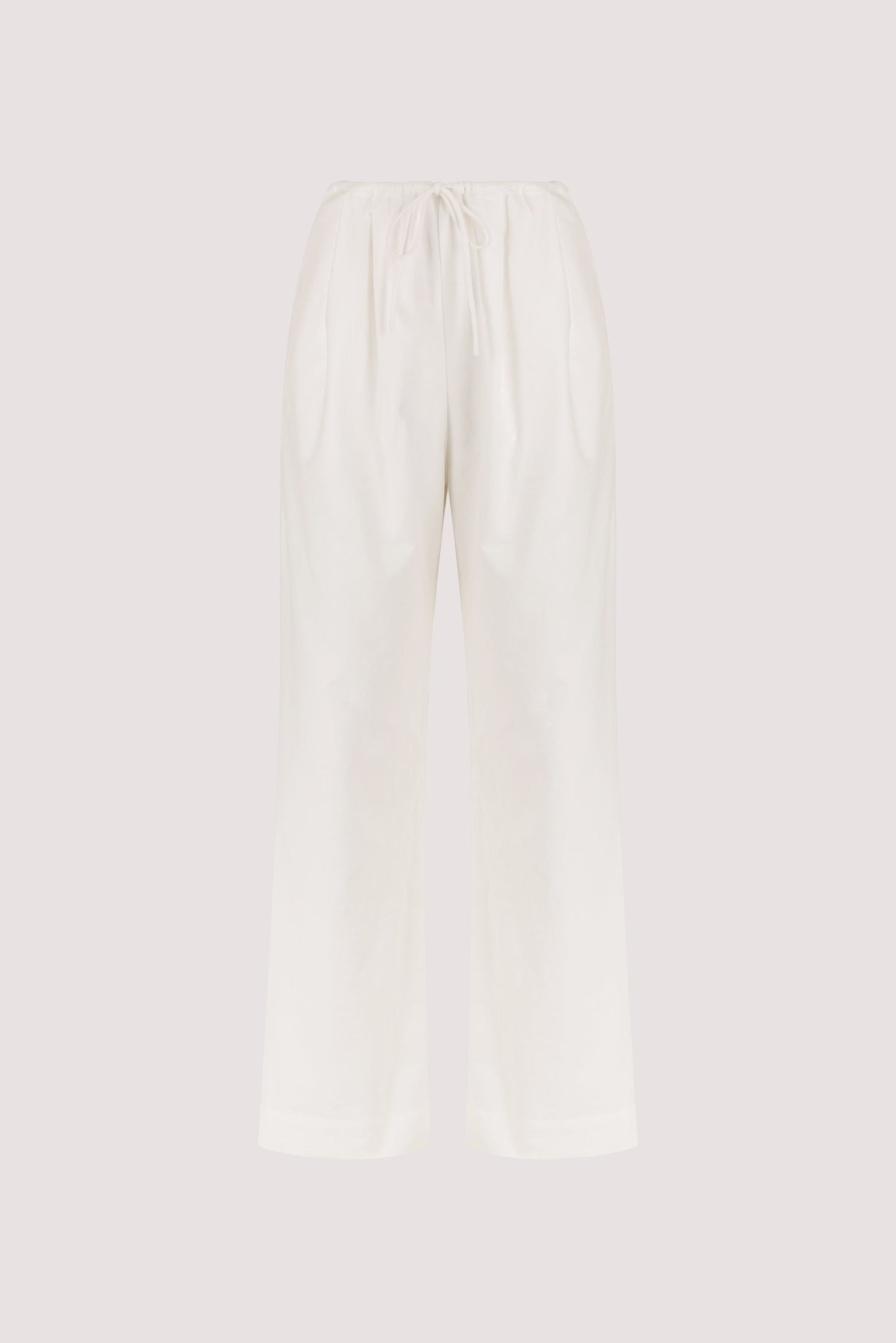 RHEA WHITE COTTON DRAWSTRING PANT