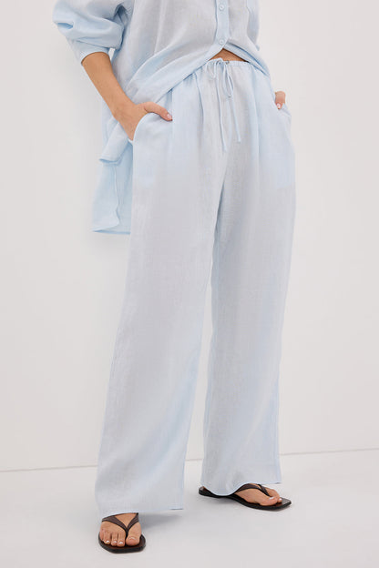 ELLIS ICE BLUE LINEN PANT