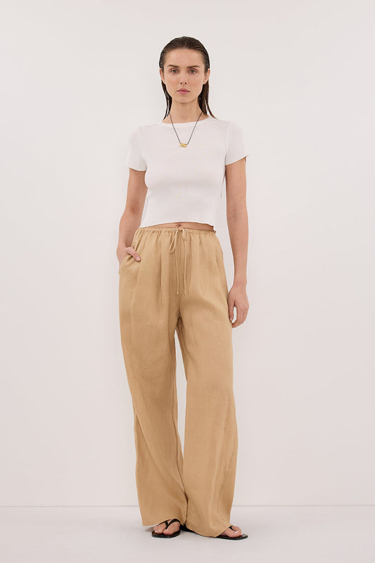 LUNE TAN LINEN PANT