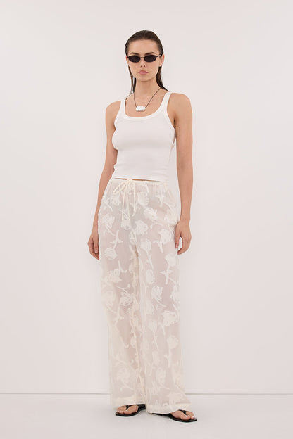 AZALEA OFF WHITE JACQUARD PANT