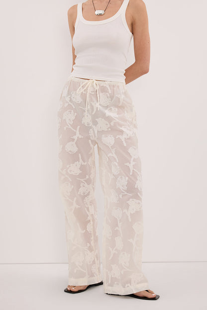 AZALEA OFF WHITE JACQUARD PANT