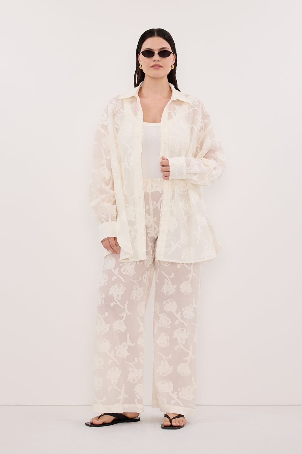 AZALEA OFF WHITE JACQUARD PANT