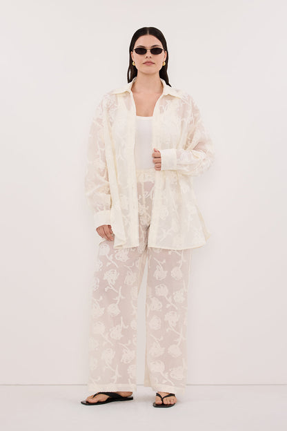 AZALEA OFF WHITE JACQUARD PANT