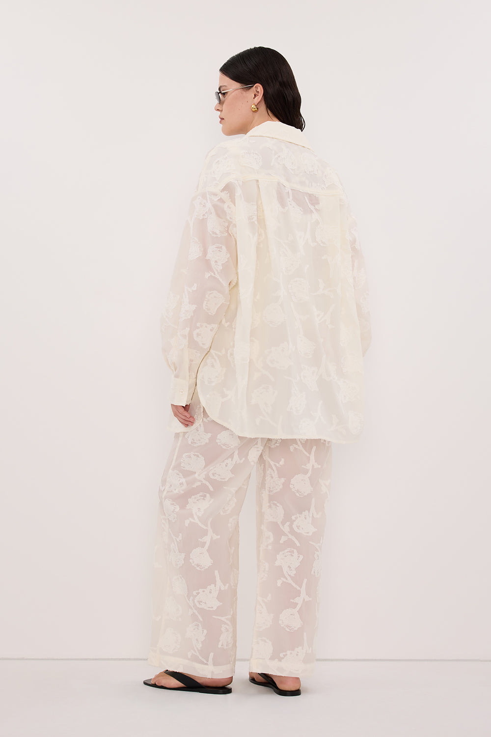 AZALEA OFF WHITE JACQUARD PANT