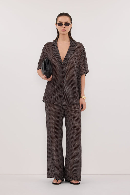 TIA CHOC MICRO CHECK PANT