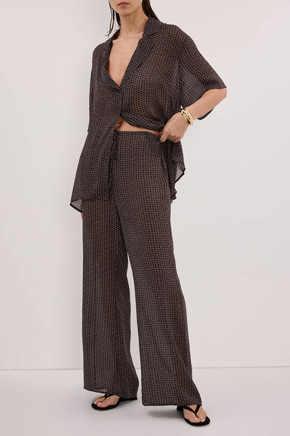TIA CHOC MICRO CHECK PANT