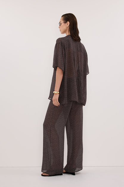 TIA CHOC MICRO CHECK PANT