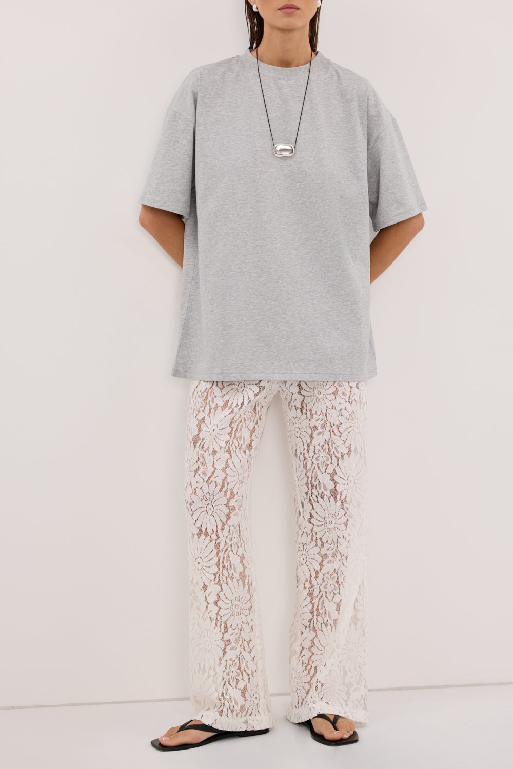 WILMA WHITE LACE PANT