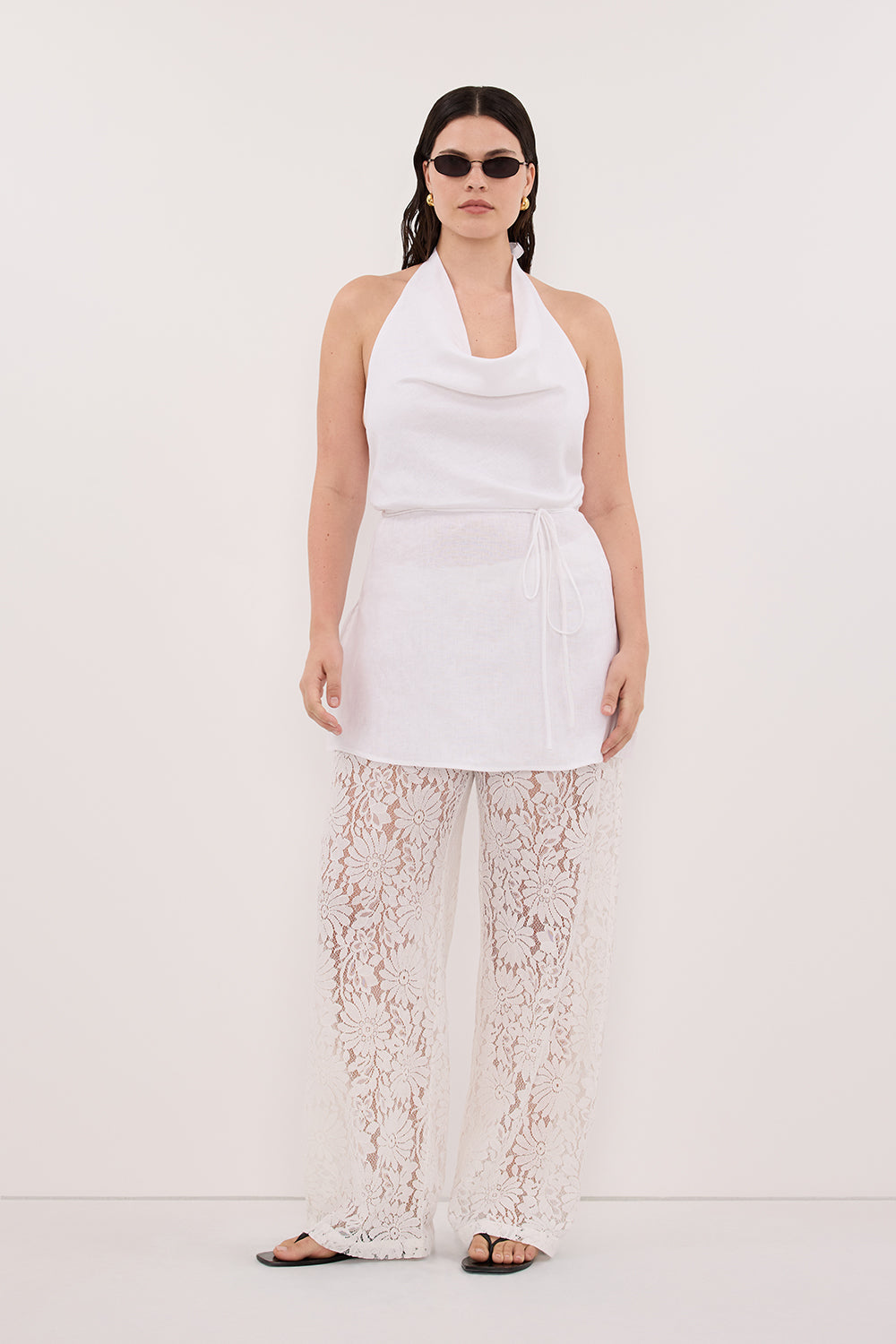 WILMA WHITE LACE PANT