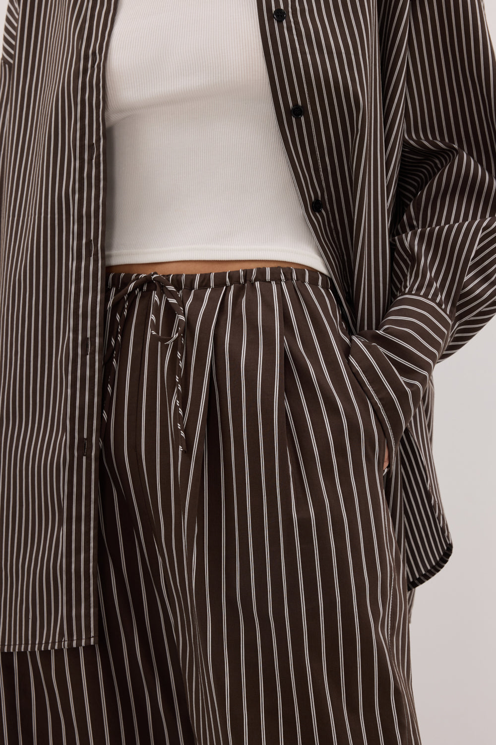 SABLE BITTER CHOC SILK BLEND PANT