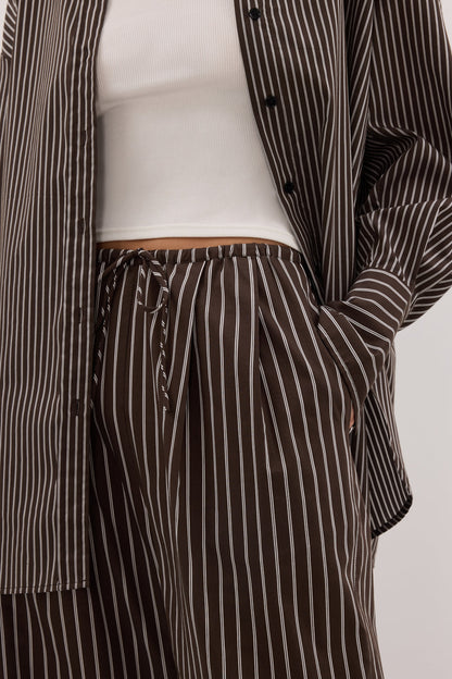 SABLE BITTER CHOC SILK BLEND PANT