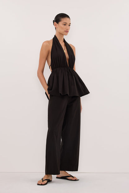 SCOUT BLACK COTTON BARREL LEG PANT