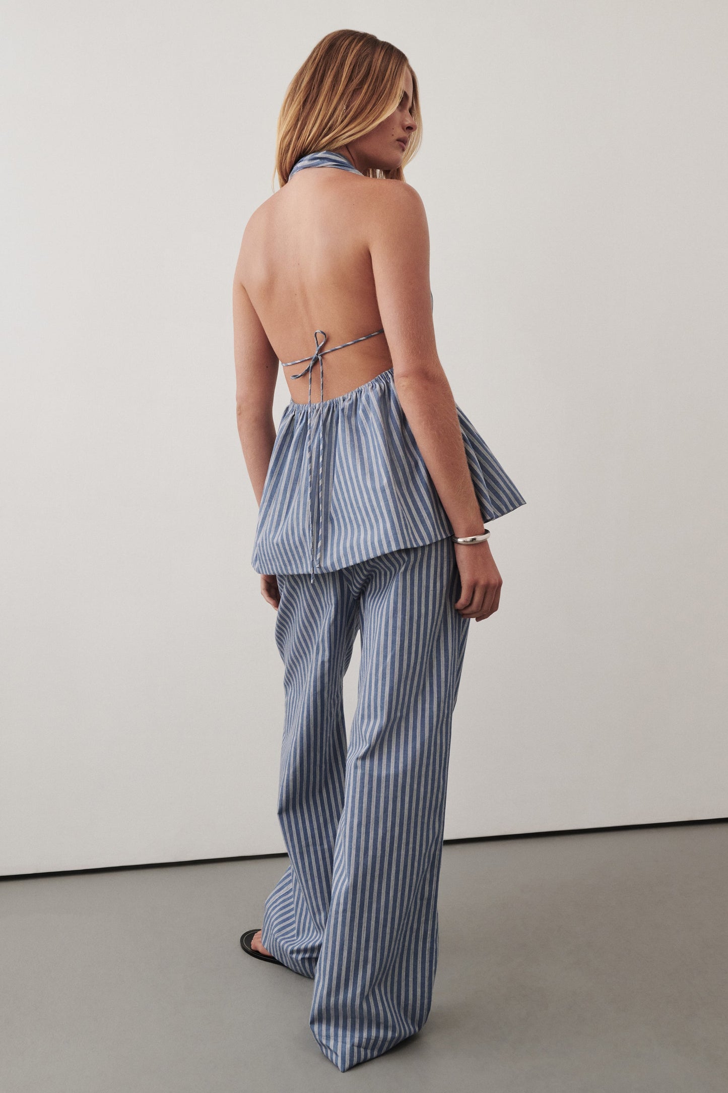 GRACIE BLUE STRIPE DRAWSTRING PANT