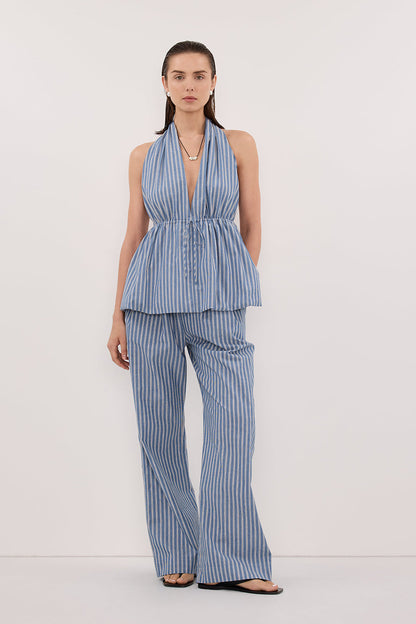 GRACIE BLUE STRIPE DRAWSTRING PANT