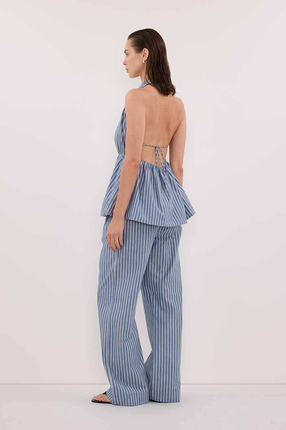 GRACIE BLUE STRIPE DRAWSTRING PANT