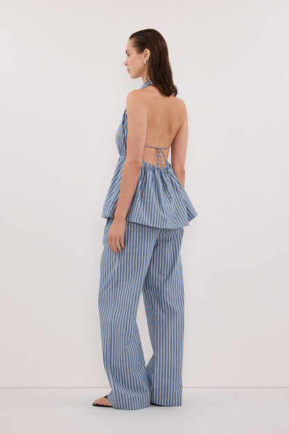 GRACIE BLUE STRIPE DRAWSTRING PANT