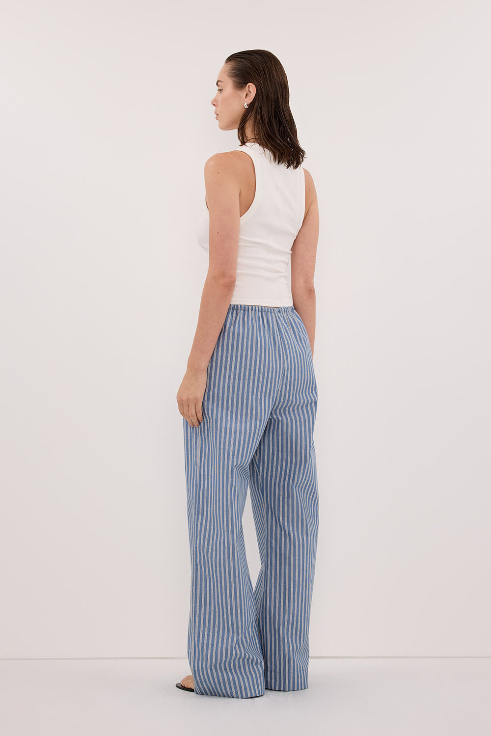 GRACIE BLUE STRIPE DRAWSTRING PANT