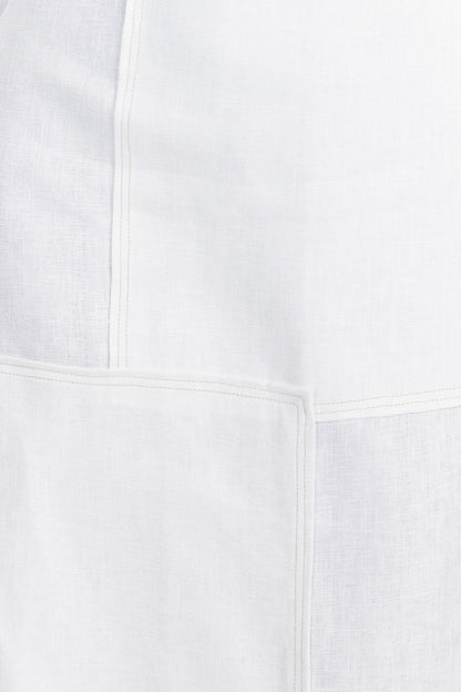 CATIE WHITE PATCHWORK MIDI DRESS