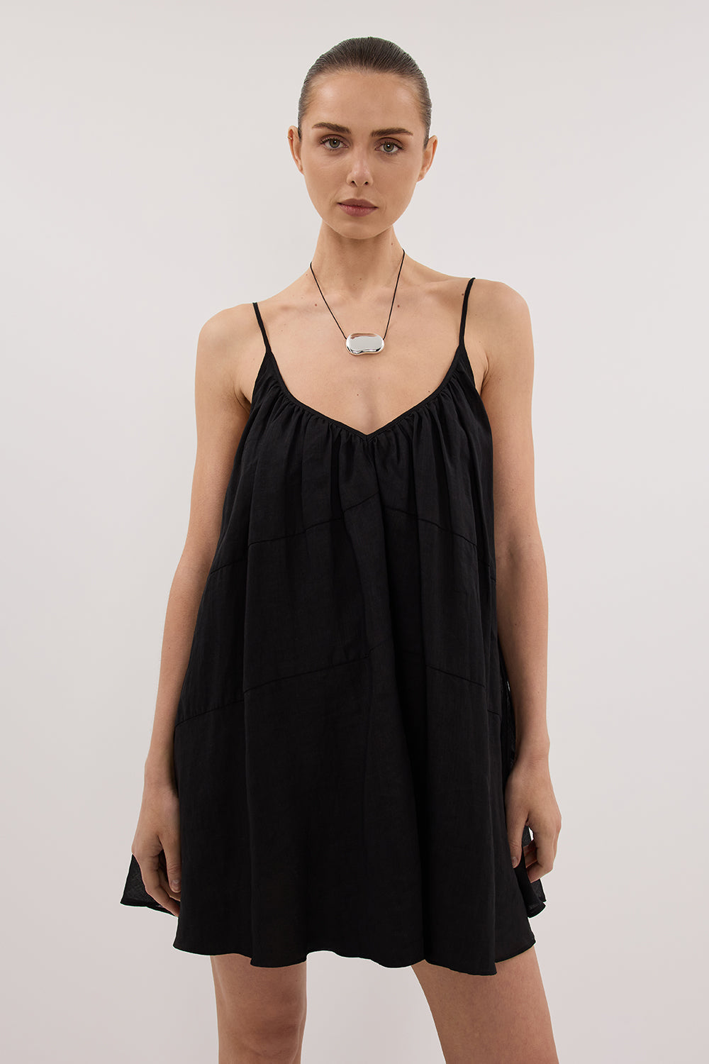 KAHN BLACK RAMIE MINI DRESS