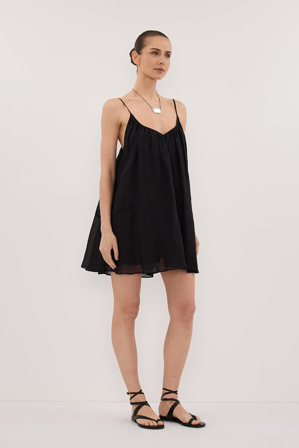 KAHN BLACK RAMIE MINI DRESS