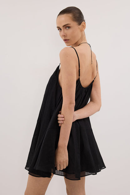 KAHN BLACK RAMIE MINI DRESS