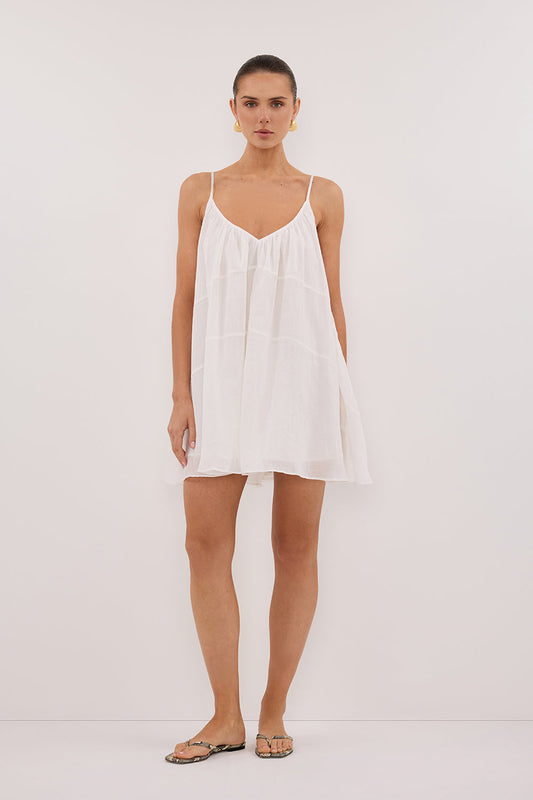 KAHN WHITE RAMIE MINI DRESS