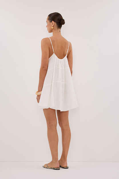 KAHN WHITE RAMIE MINI DRESS