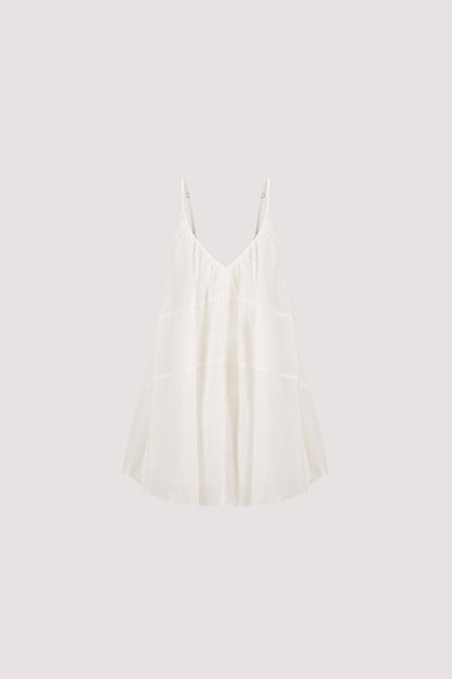 KAHN WHITE RAMIE MINI DRESS