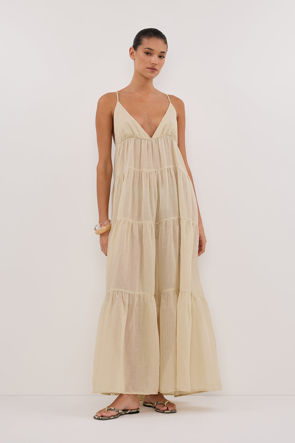 LIZA PLASTER RAMIE MIDI DRESS