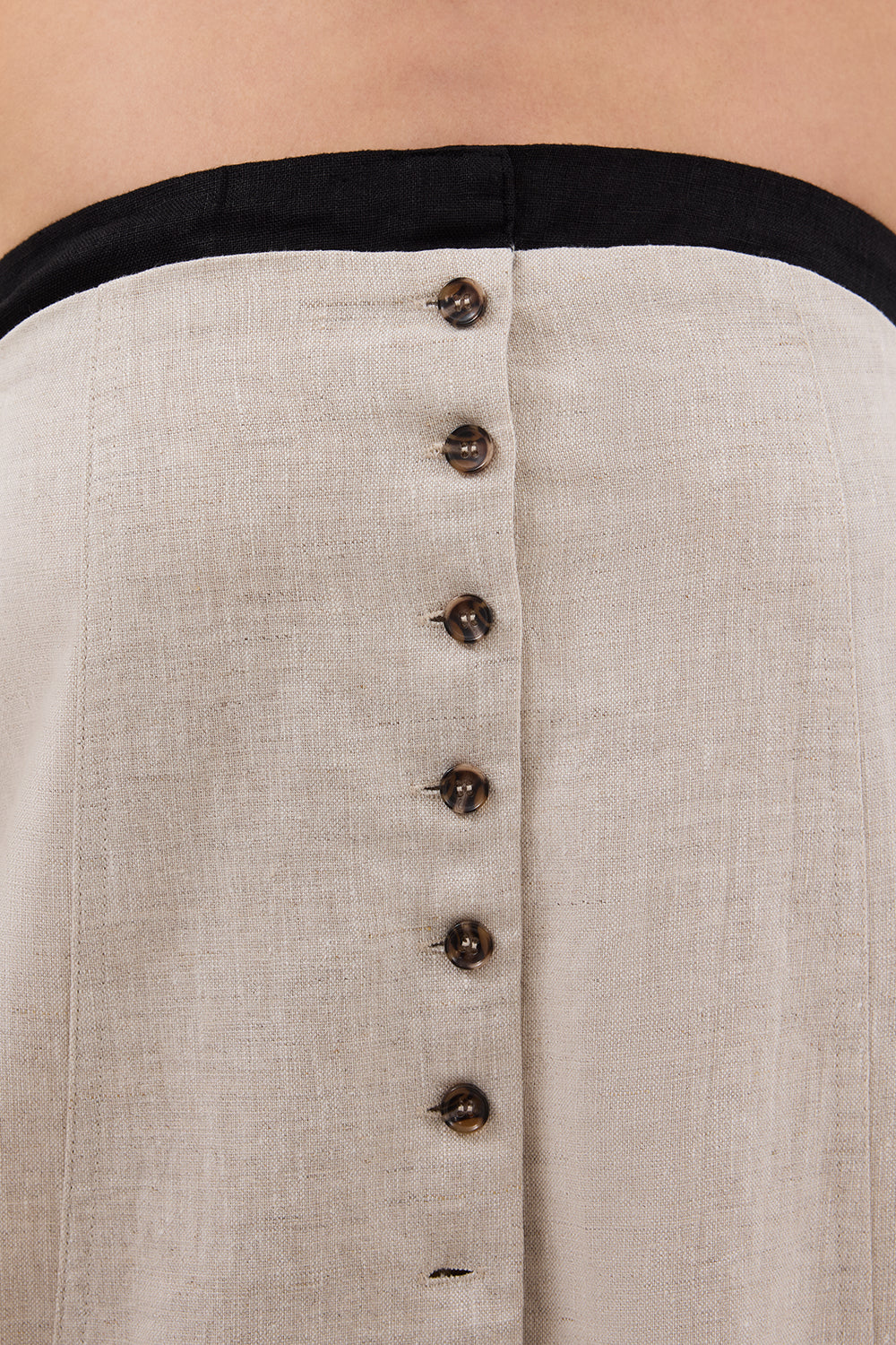 EBONY NATURAL STRAPLESS MIDI DRESS