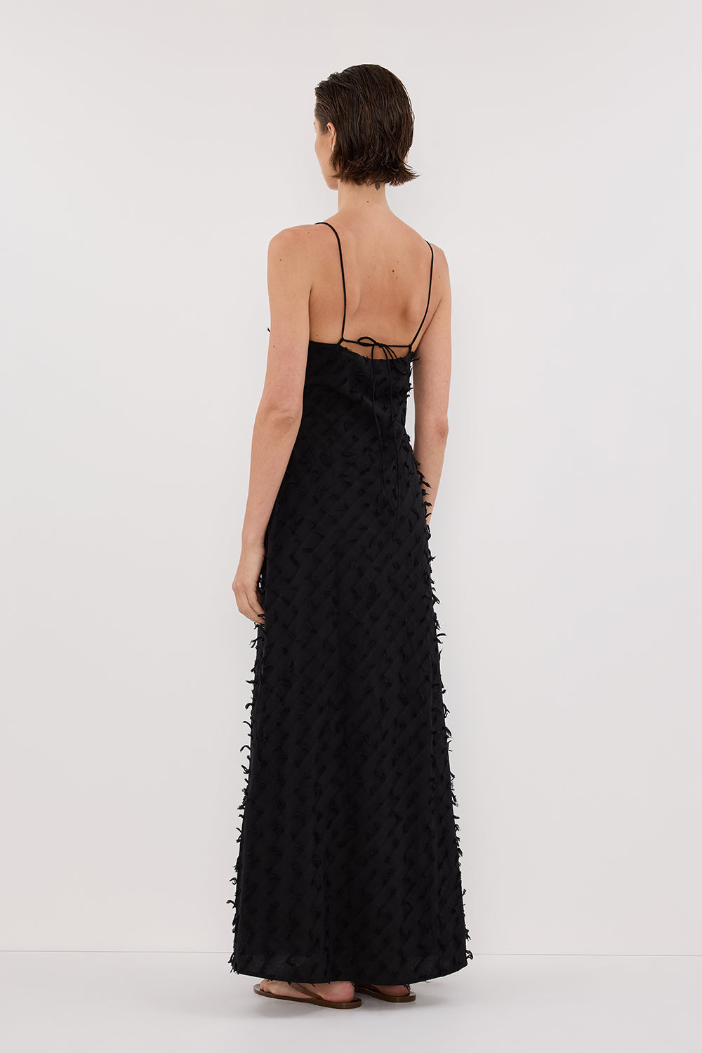 PALOMA BLACK BIAS SLIP MIDI DRESS