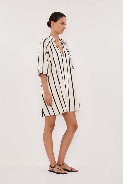 ELLIOT CREAM STRIPE SMOCK DRESS