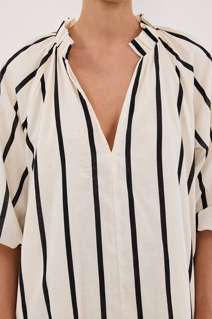 ELLIOT CREAM STRIPE SMOCK DRESS