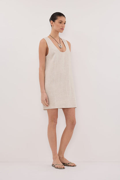 LOTUS NATURAL LINEN MINI DRESS